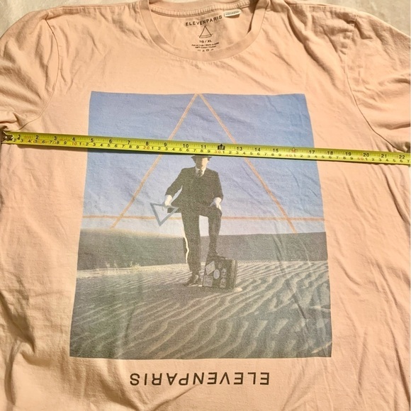 ElevenParis T-Shirt XL Pink Print 100% Cotton Lightweight Short Sleeves French - Picture 12 of 14